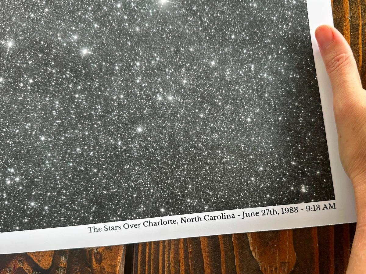 Print Detail — Close-up of archival matte paper and fine star detail