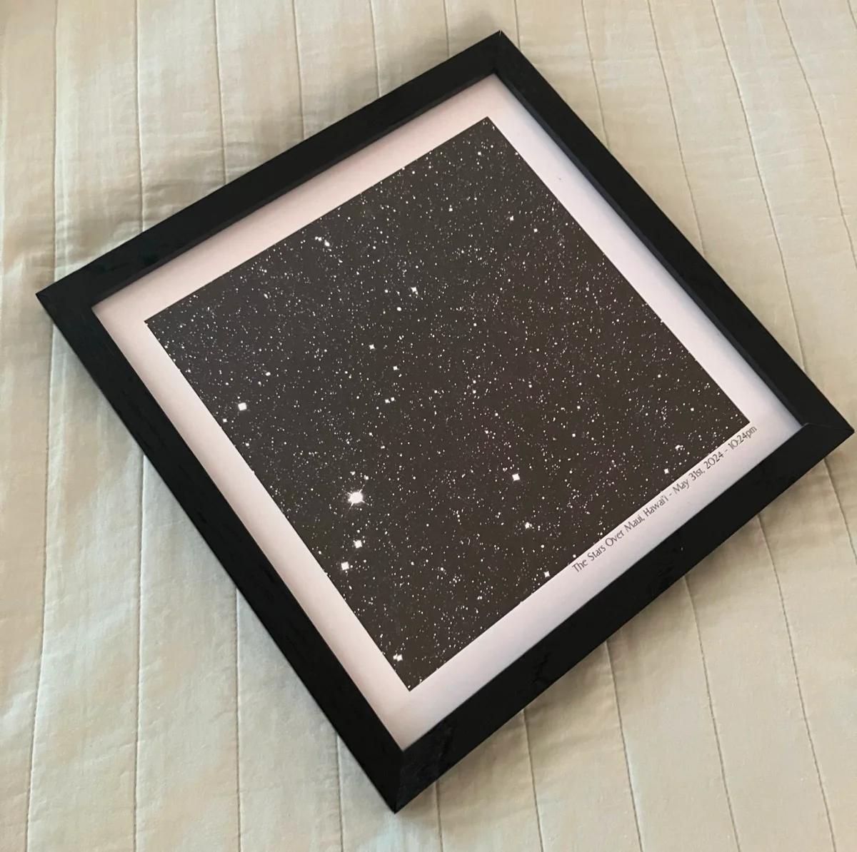 Black Frame — The stars over Maui in a black matte frame