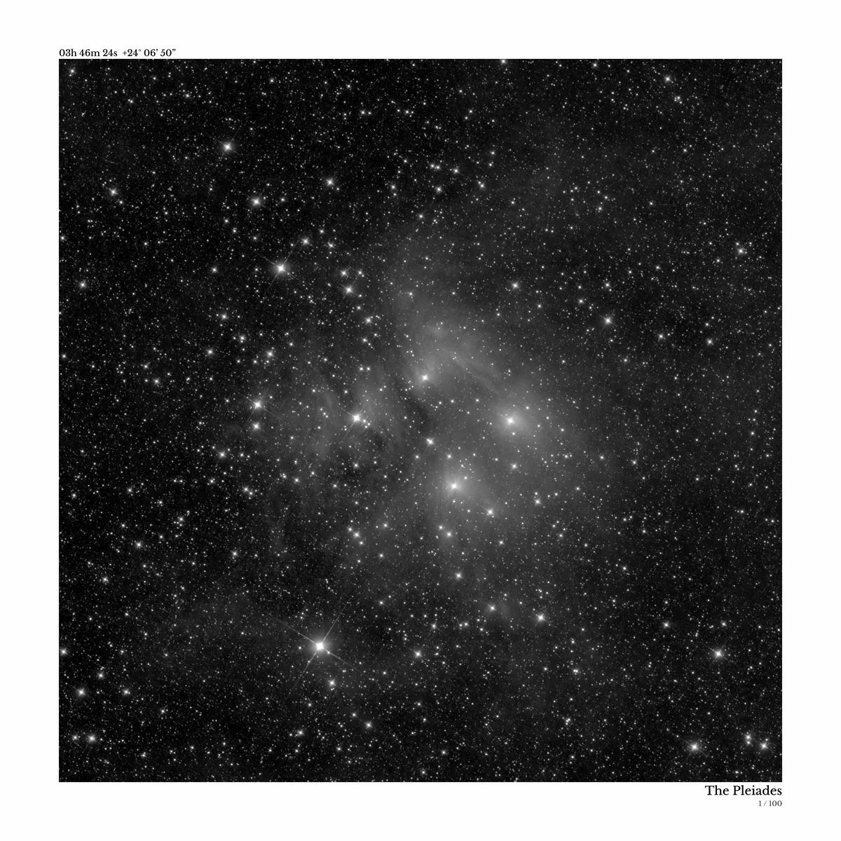 The Pleiades — The Seven Sisters — reflection nebulosity in infrared
