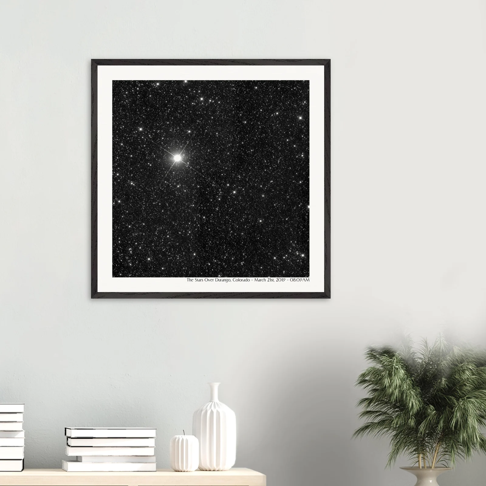 28x28" star print displayed in a modern living room